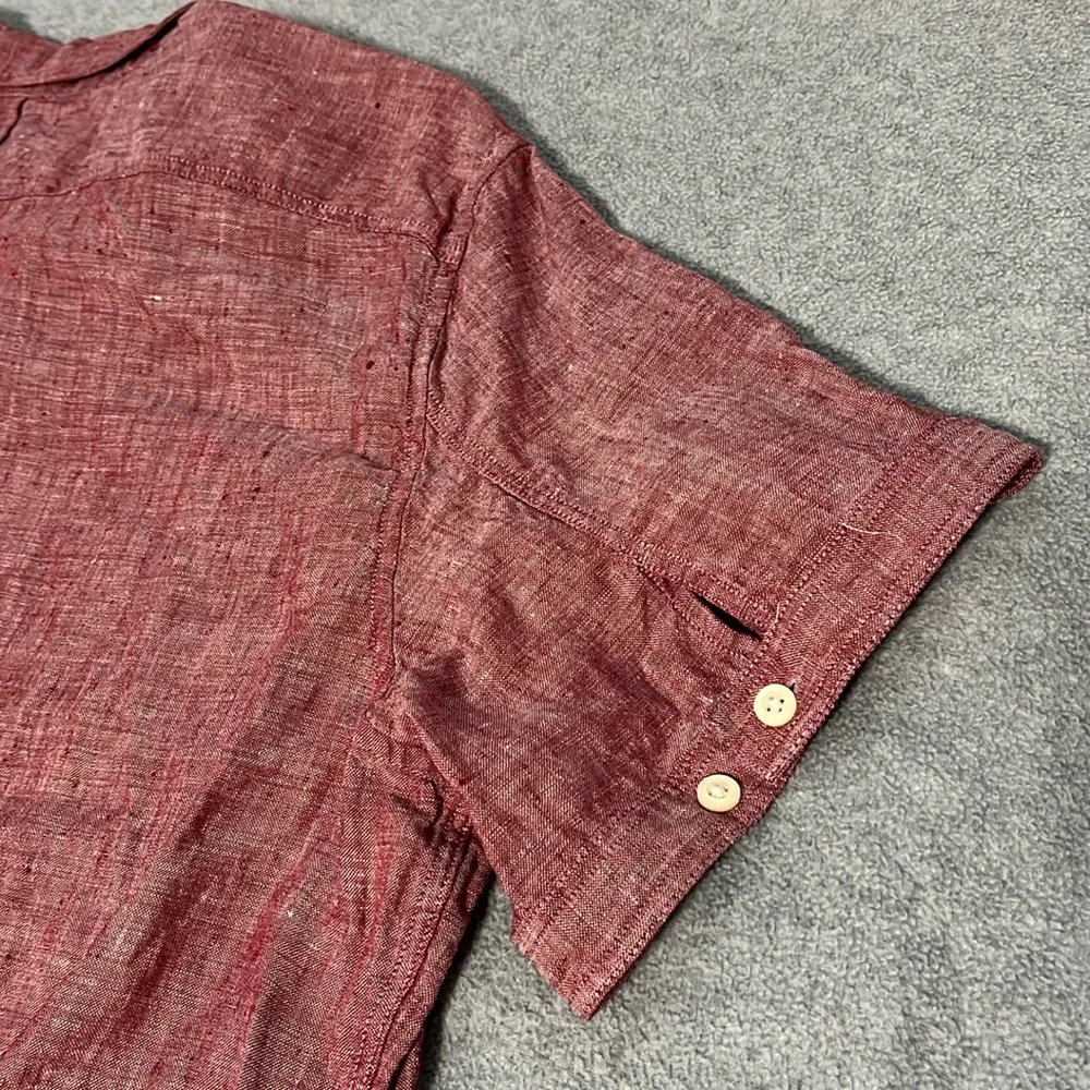 Banana Republic Camden Linen Shirt Mens XL Button Shortsleeve Coastal